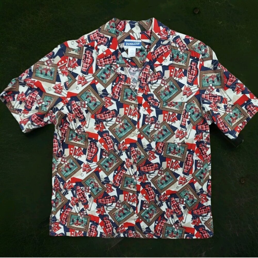 Pendleton Shirt Womens Size 12 Vintage Golf Golfer Golfing